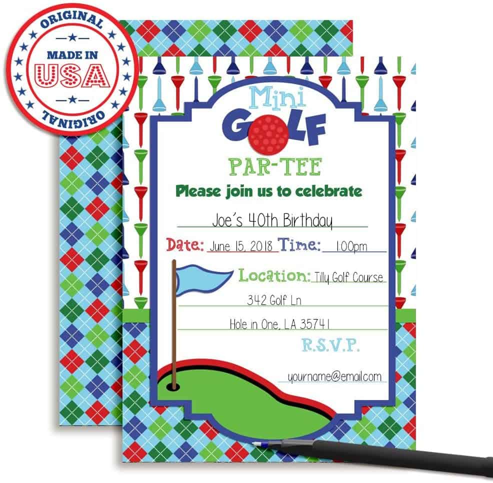 Mini Golf Party Invitations