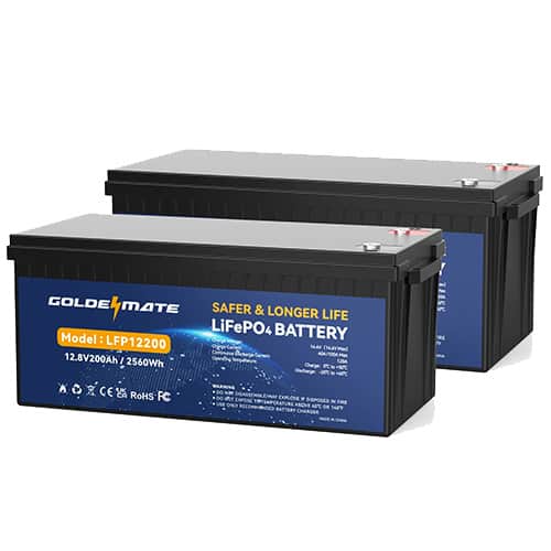 Goldenmate 12V 200Ah LiFePO4 Lithium Battery
