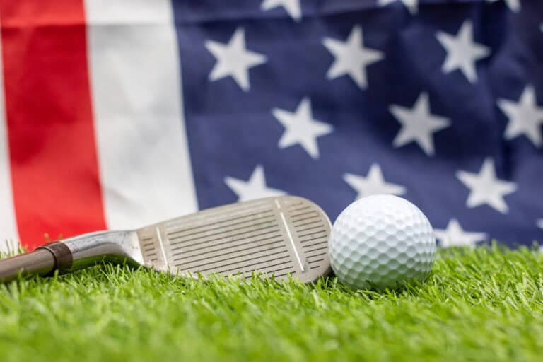 American Flag and Golf Ball