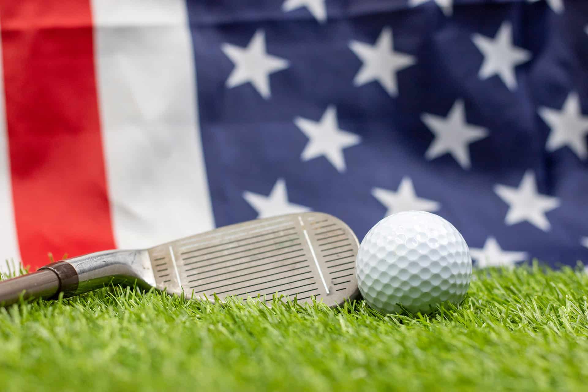 American Flag and Golf Ball