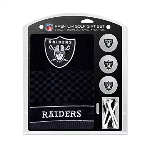 Las Vegas Raiders Golf Towel, Golf Balls, and Golf Tees